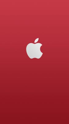 Apple logo na červenom
